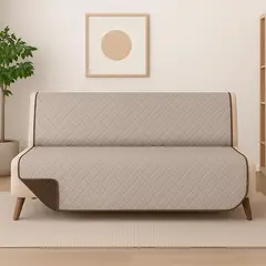 GUAMBA - Protector de Sofá Cama Click Clack Doble Faz Choco/Beige 180 x 180 cm