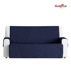 JUST HOME COLLECTION - Forro Protector de Sofá Doble Faz 3 puestos Azul/Gris 180 x 180 cm