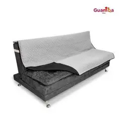 undefined - Protector de Sofá Cama 3 puestos Sin Brazos Gris/Negro 180 x180 cm