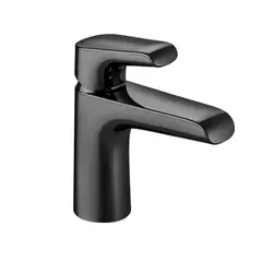 CORONA - Grifería Lavamanos Monocontrol Medio Cascade, Negro Mate