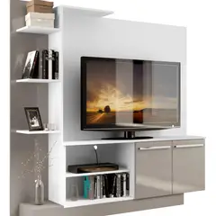 AKIVOY - Centro Entretenimiento Hit Blanco Madera Satin