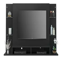 AKIVOY - Panel Para TV De 60 Pulgadas braga Negro En Madera