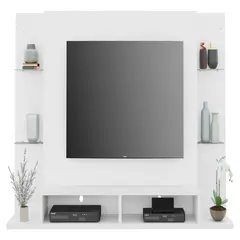 AKIVOY - Panel Para TV De 60 Pulgadas braga Blanco En Madera
