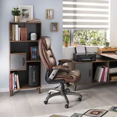 MADERKIT - Biblioteca Chelsea 120x60.2x30.2cm Galés Plomo