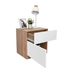 SIN MARCA - Mesa de Noche Nebraska 1c Miel + Blanco