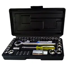 DISCOVER - Juego de Herramientas Carro 40 Piezas Copa Bujía Ratchet Extensor