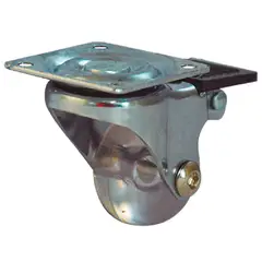 DISCOVER - Rodachina PU giratoria c/freno, rueda transparente 75 mm 3"