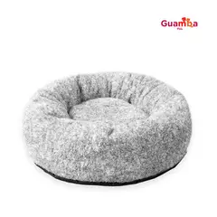 GUAMBA - Cama para Mascota Donut Gris Para Perro o Gato Pequeña 60 x 60 x 22 cm