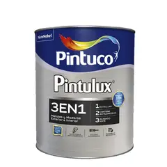 PINTUCO - Esmalte para Metales y Maderas Interior Exterior 3 en 1 Negro Mate 1 Galón