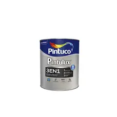 PINTUCO - Esmalte para Metales y Maderas Interior Exterior 3 en 1 Negro Mate 1/4 Galón
