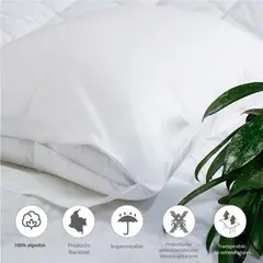 MANO DE OSO - Set x 2 Protector Almohada 50x70 Jersey Impermeable