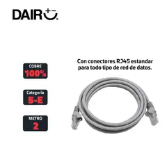 DAIRU - Cable De Red Utp Patch Cord Cat 5E 100% Cobre 2 M