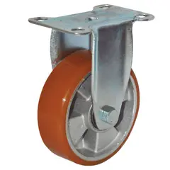 DISCOVER - Rodachina PU fija Aluminio, doble rodamiento 100 mm 4"