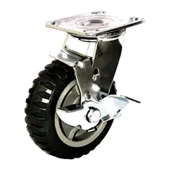 DISCOVER - Rodachina giratoria PVC, c/freno t/industrial Gris 100 mm 4"