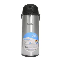 HOME ELEMENTS - Termo con Tapa Tipo Bomba en Acero Inoxidable 1.9 Litros Plateado