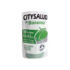 CITYSALUD - Bolsa Basura 61X61cm Rollo X50Und Pequeña Verde