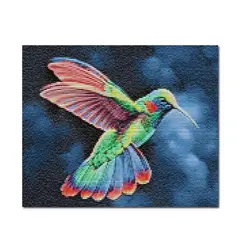 PINTALA CUADROS - Kit de Pintura: Cuadro para Pintar por Números 40x50 Colibri Fondo Azul