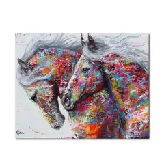 PINTALA CUADROS - Kit de Pintura: Cuadro para Pintar por Números 40x50 Pareja Caballos
