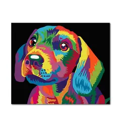 PINTALA CUADROS - Kit de Pintura: Cuadro para Pintar por Números 40x40 Perrito