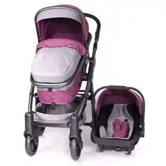 EBABY - Coche Tainy Deluxe + Porta Bebé Rosado