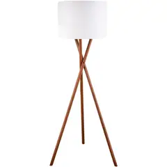 HOMY - Lámpara Pie Tri Madera 1 Luz E27 30w