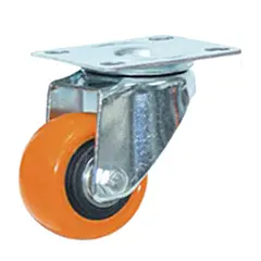 DISCOVER - Rodachina Giratoria Doble Rodamiento Naranja Pvc 50 Mm