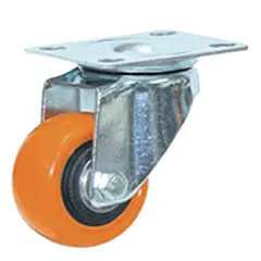 DISCOVER - Rodachina Giratoria Doble Rodamiento Naranja Pvc 62 Mm