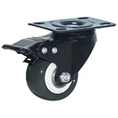 DISCOVER - Rodachina giratoria con freno doble rodamiento negra PVC 40 mm
