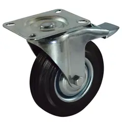 DISCOVER - Rodachina giratoria con freno, industrial gris 125 mm 5"