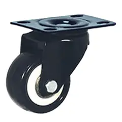 DISCOVER - Rodachina giratoria, doble rodamiento negra PVC 65 mm