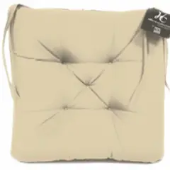 JUST HOME COLLECTION - Cojín Silla capitoneado Deco 40x40x5 Cm Crudo