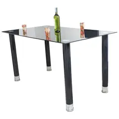 AKIVOY - Mesa De Comedor Talavera Vidrio Negro