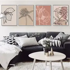DE CASA - Set x4 Cuadros Flores y Frutos