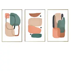 DE CASA - Tríptico Abstracto Piedras