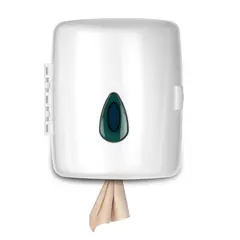 ENERGY PLUS - Dispensador De Toallas De Papel Rollo Sistema Pull Con Llave Plástico Blanco De 25x30 Cm