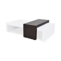 HOGAR VENECIA - Mesa De Centro Montreal 27X92X61 Blanco Wengue