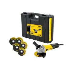 STANLEY - Esmeriladora 4-1/2 Pulgadas 750W Slimline + 5 Discos