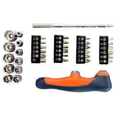 DISCOVER - Juego de Puntas Destornillador Copas Mango 37 Piezas