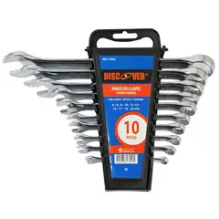 DISCOVER - Juego de Llaves Mixtas 10 Piezas Polichadas Cromo Vanadio 6 a 22 mm