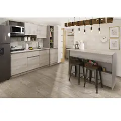 CORONA - Cocina Integral Provenza 1.80 Metros Incluye Mesón Beige Claro Poceta Derecha Con 4 Fogones A Gas