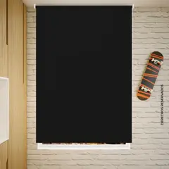 REGGIA - Cortina Enrollable Blackout Ancho 100cm Alto 180cm  Color Negro