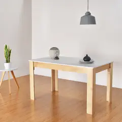 HOGAR VENECIA - Mesa De Comedor Vorú Blanco/Natural 6 Puestos