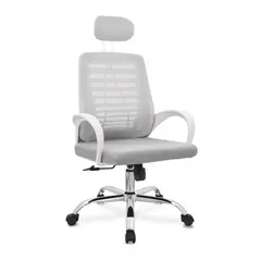 BONNO - Silla Escritorio Giratoria Gris con Cabecero Loto