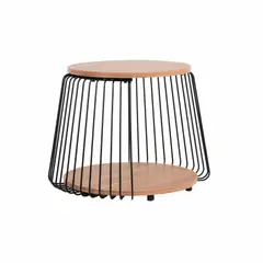 MUEBLES FIOTTI - Mesa Centro Redonda 2 Niveles Daina 45.5X60.5X50 Negro/Café