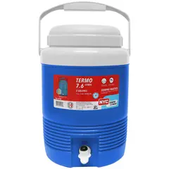 NYC - Termo Con Válvula Plástico Azul 7.6 Litros
