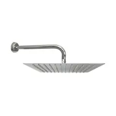 INKORPORAR - Regadera Ducha Cuadrada 30X30Cm Acero Inoxidable+Brazo Ducha Redondo