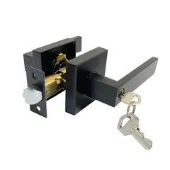 M&H SECURITY LOCKS - Manija Cuadrada Alcoba Color Negro