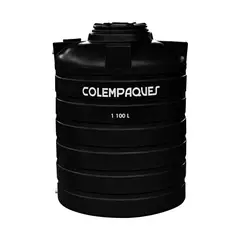 COLEMPAQUES - Tanque Agua Cilíndrico 1100Lt Bicapa Tapa Giro