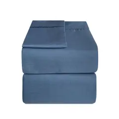 CASA BONITA - Juego Sabana Sencillo C/Alforza Fuelle 30 Azul Indigo