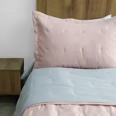 JUST HOME COLLECTION - Edredón 280x235 Rosa Y Gris Flor Salto